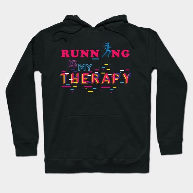 Running is my therapy. Fitness - Inspirational Hoodie by Shirty.Shirto